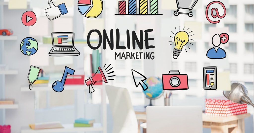 Online marketing felirat